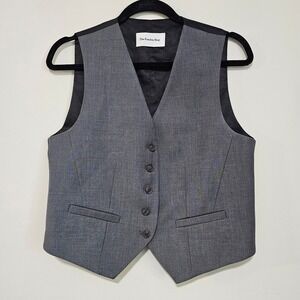 The Frankie Shop Tailored Vest Women M Grey Excellent Button Front Waistcoat ~